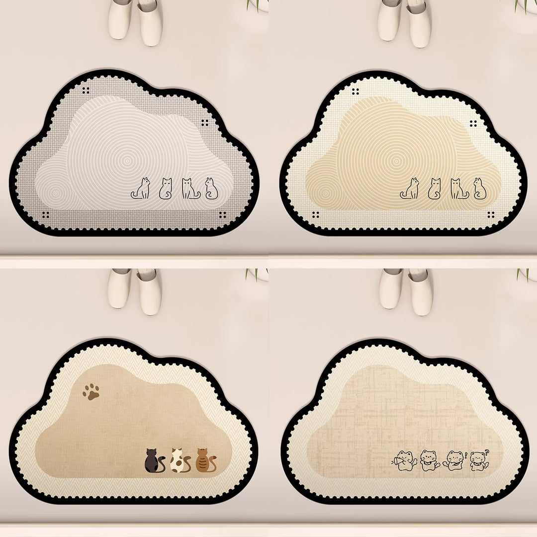 Cute Cloud-Shaped Plush Area Mat