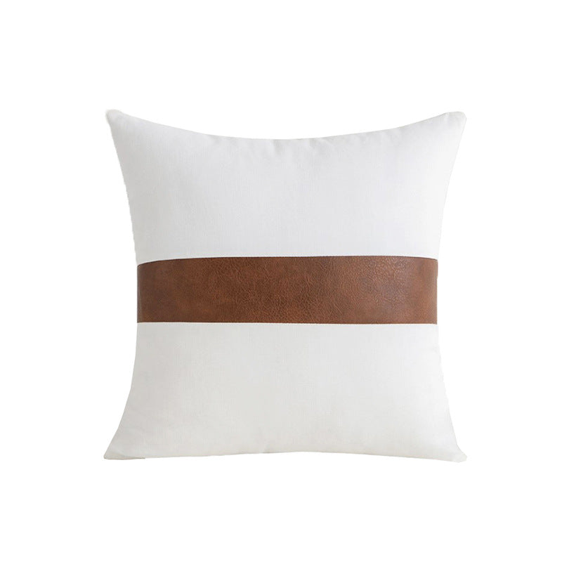 Modern Decorative Leather Accent Pillow