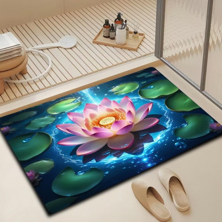 Floral Design Bath Mat Kalsten