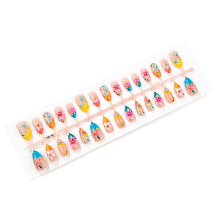 Decorative Floral Art Press-On Nails Kalsten