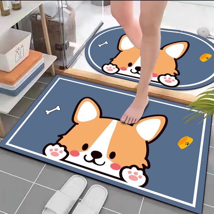 Cute Cartoon Bear-Themed Bath Mat