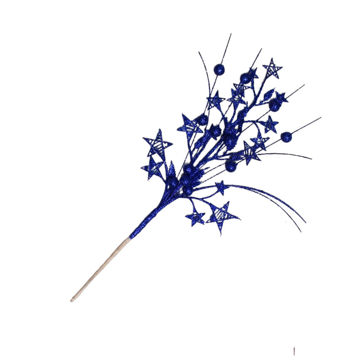 Unisex decorative deco branch with star and berry appliqués, flexible branch structure Kalsten