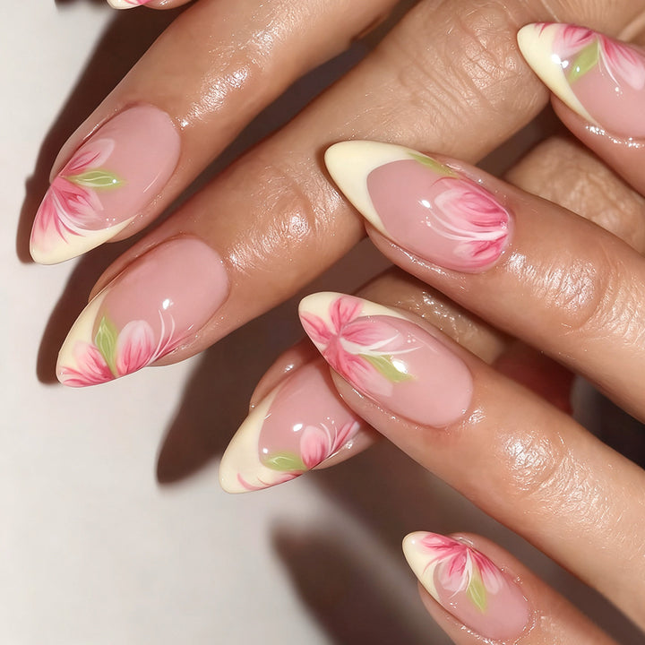 Floral Accented Long-Lasting Press-On Nails Kalsten