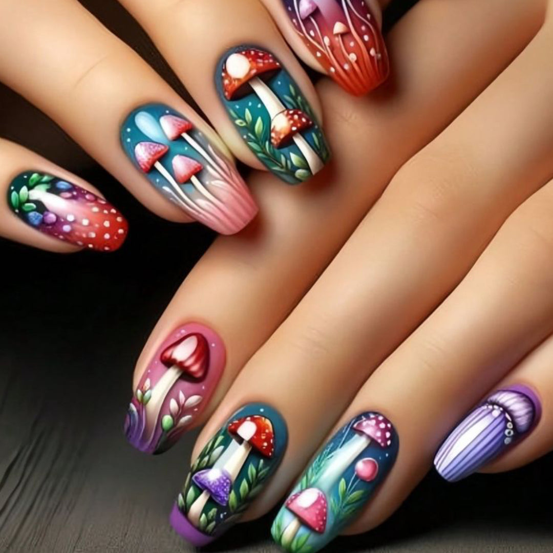 Artistic Mushroom Nail Art Kalsten