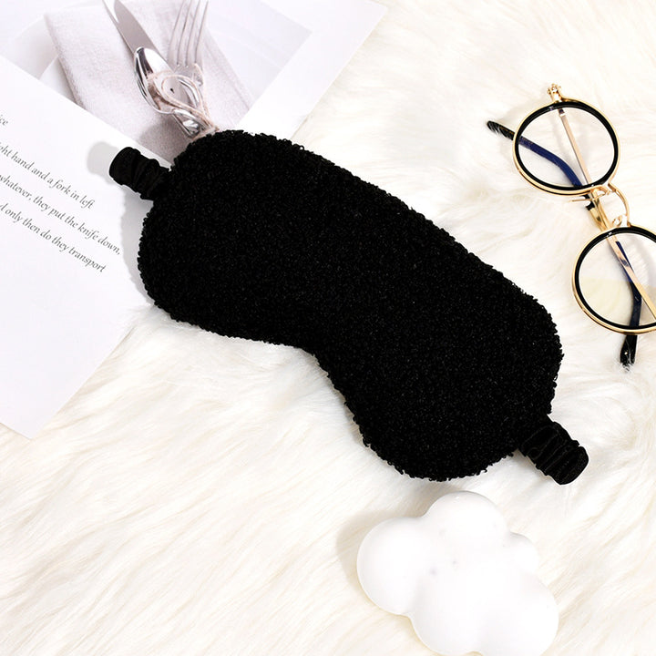 Women's cuddly thermo sleep mask made of teddy fleece with adjustable satin band Kalsten