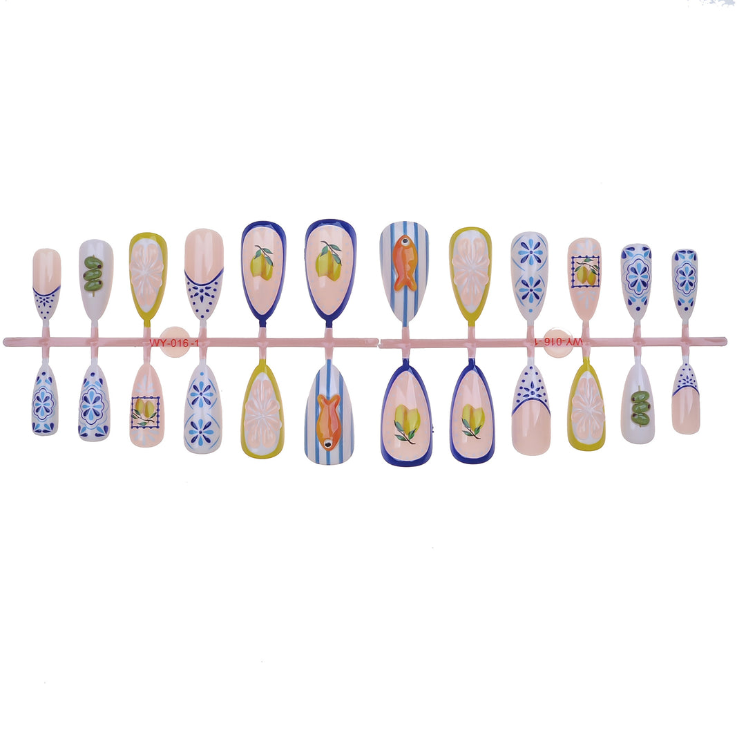 Artistic Sea-Themed Press-On Nail Set Kalsten