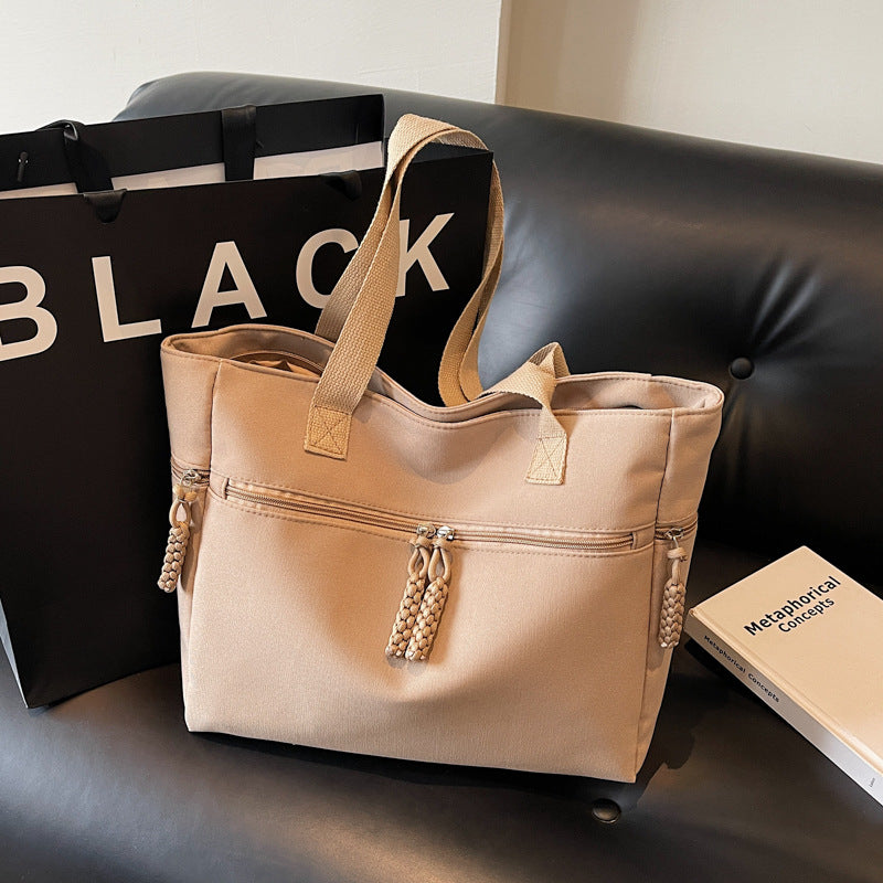 Versatile Zippered Canvas Tote Bag Kalsten