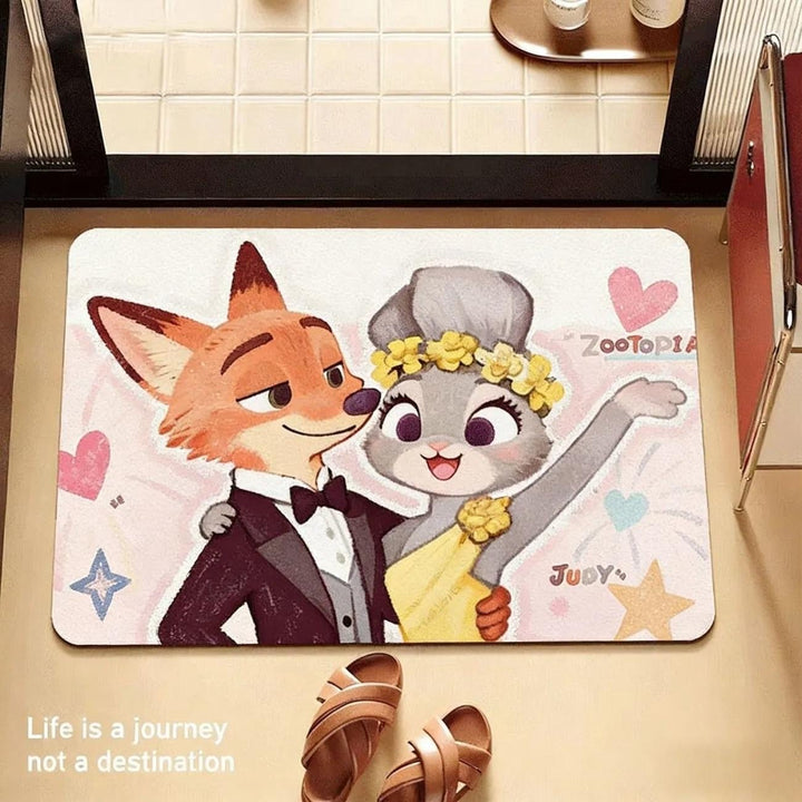 Cartoon Character Plush Mat for Interiors