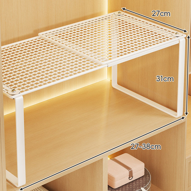 Adjustable Expandable Mesh Closet Shelf Riser with Sturdy U-Leg Support