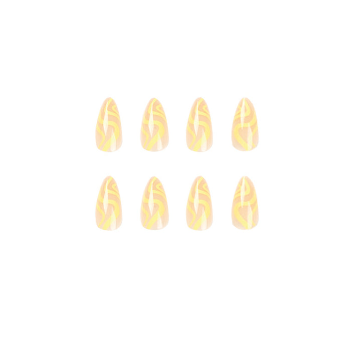 Artful Stiletto Nails with Modern Wave Design Kalsten