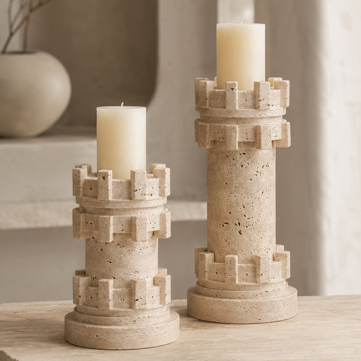 Contemporary Stone Decorative Candle Holders