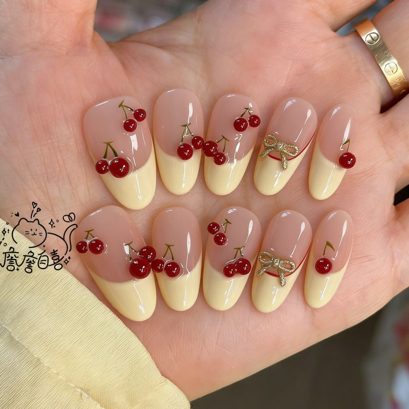 Artistic Floral and Star-Embellished Press-On Nail Set Kalsten
