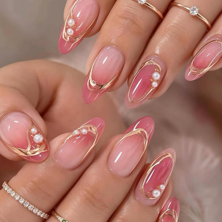 Elegant 3D Pearl Accent Nail Art Extensions Kalsten