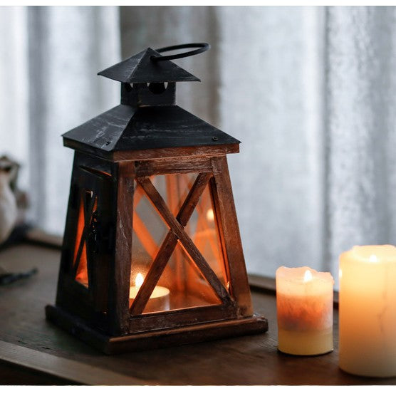 Handcrafted Hexagonal Wooden Lighthouse Tea Light Lantern Kalsten