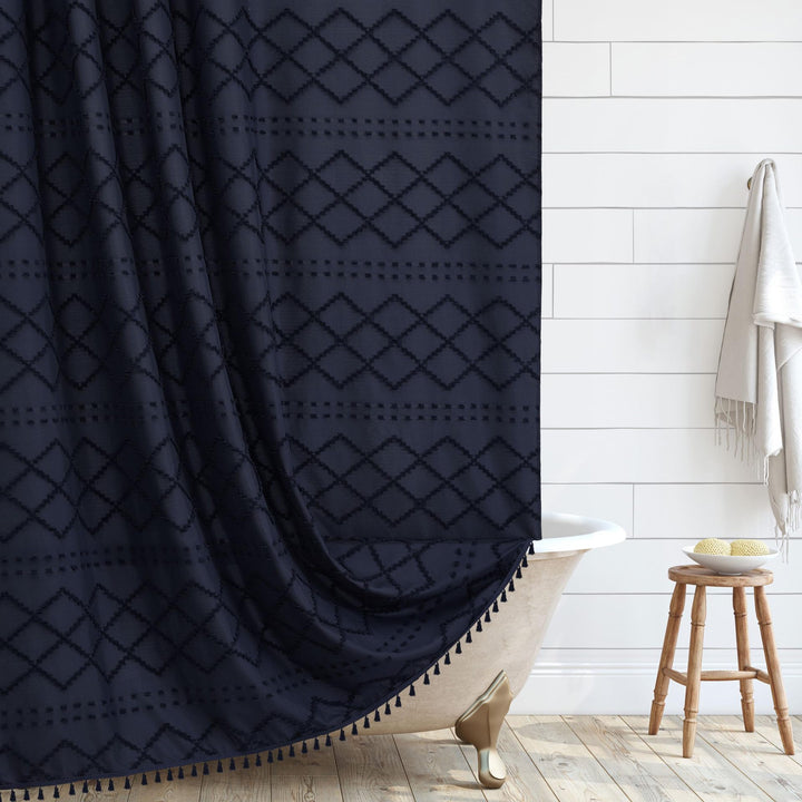 Elegant Textured Shower Curtain Kalsten