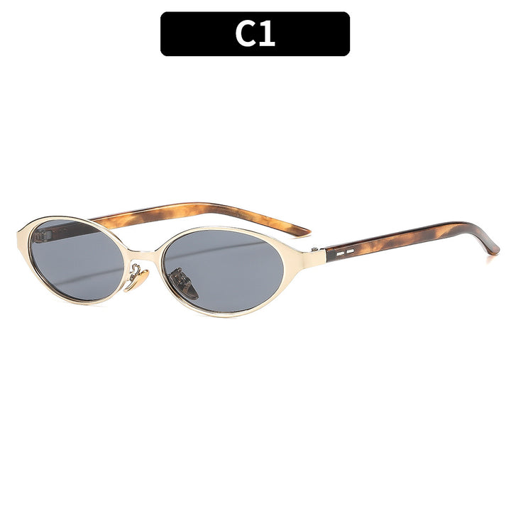 Chic Slim Oval Frame Sunglasses