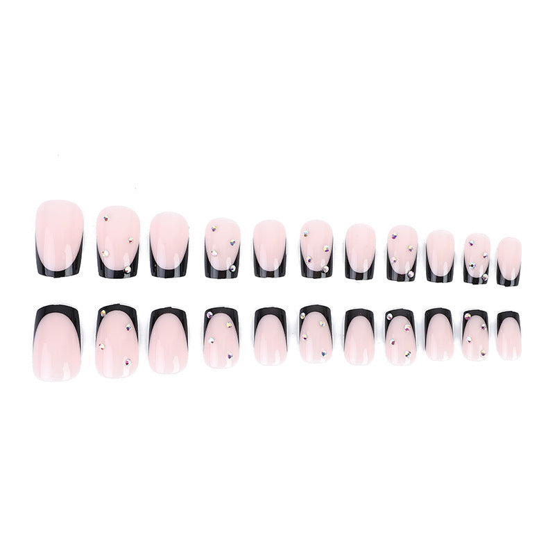 Elegant Nail Art Design Set with Rhinestone Accents