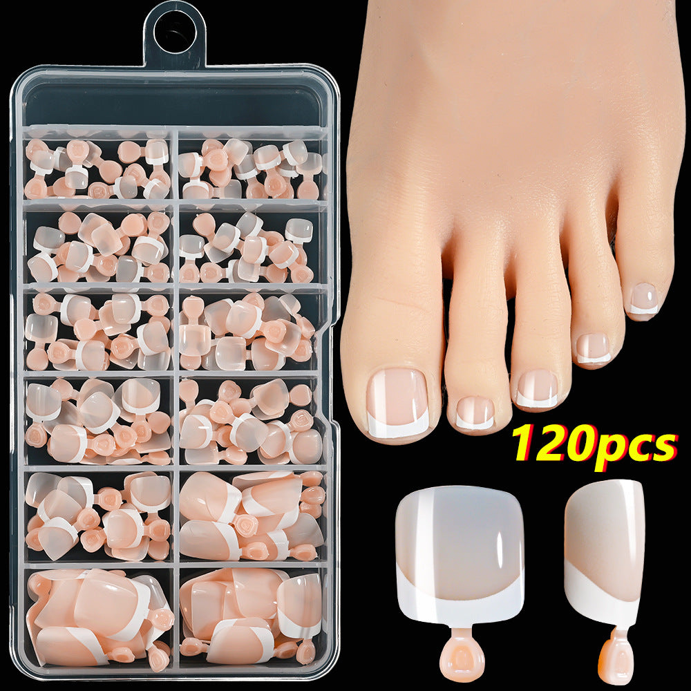 French Tip Gel Toenail Set Kalsten