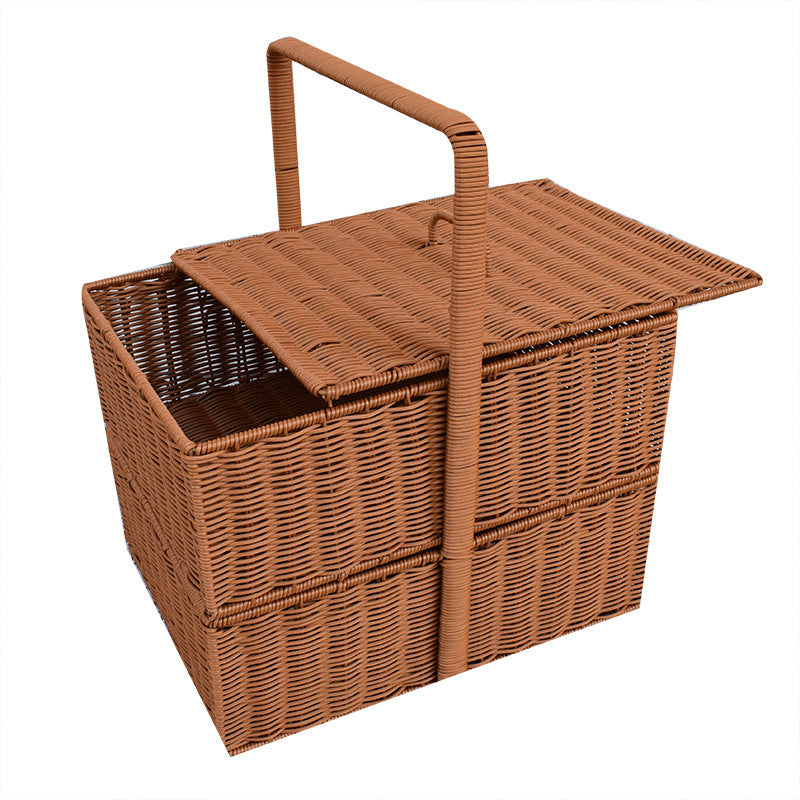 Multi-Functional Woven Storage Basket with Lid Kalsten