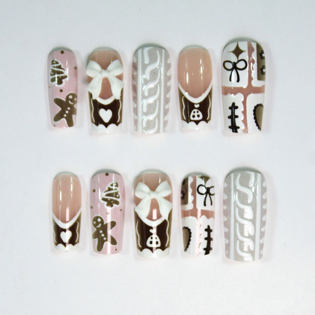 Artificial nail set with Christmas motifs Kalsten