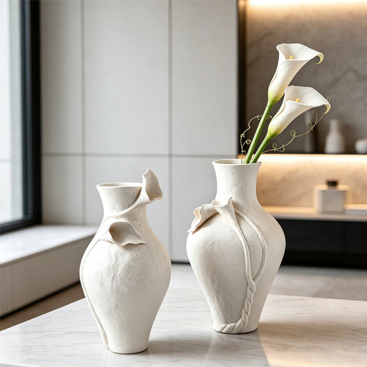 Elegant Floral Metal Vase