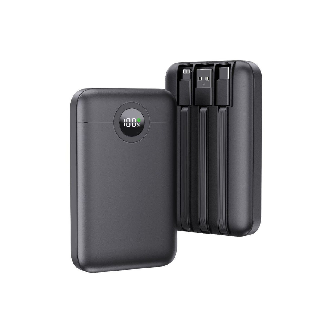 Portable power bank with intelligent cable management and LED charging status display Kalsten