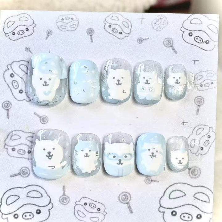 Whimsical Character Press-On Nail Art Set Kalsten