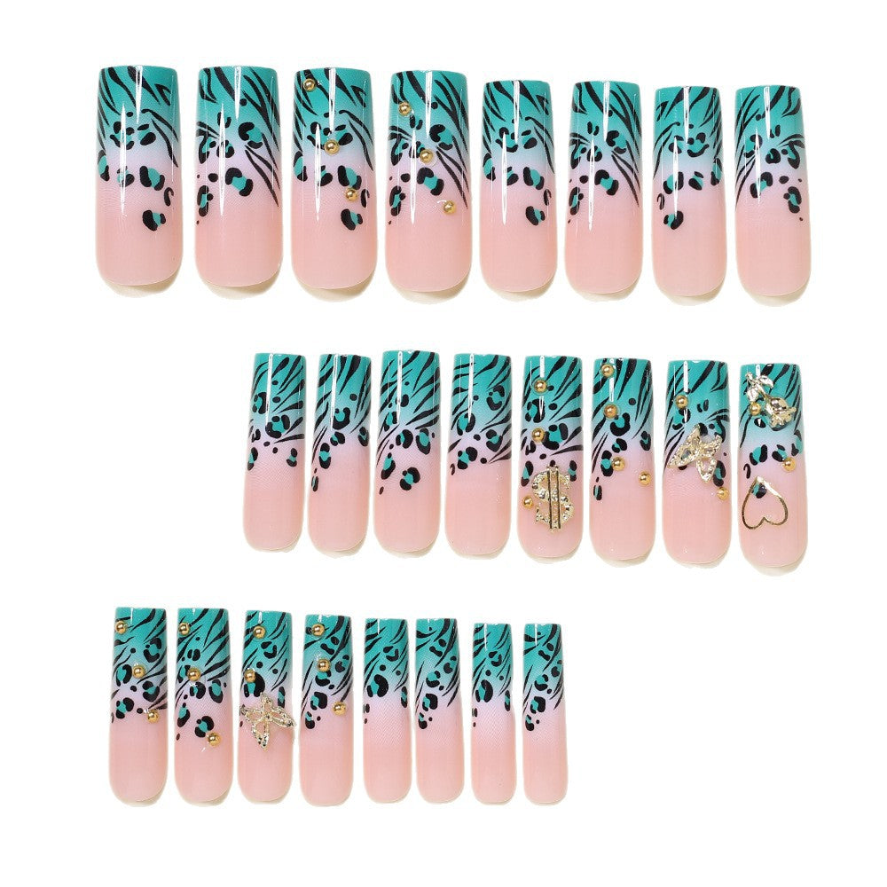 Stylish Bling Leopard Print Press-On Nail Tips Kalsten