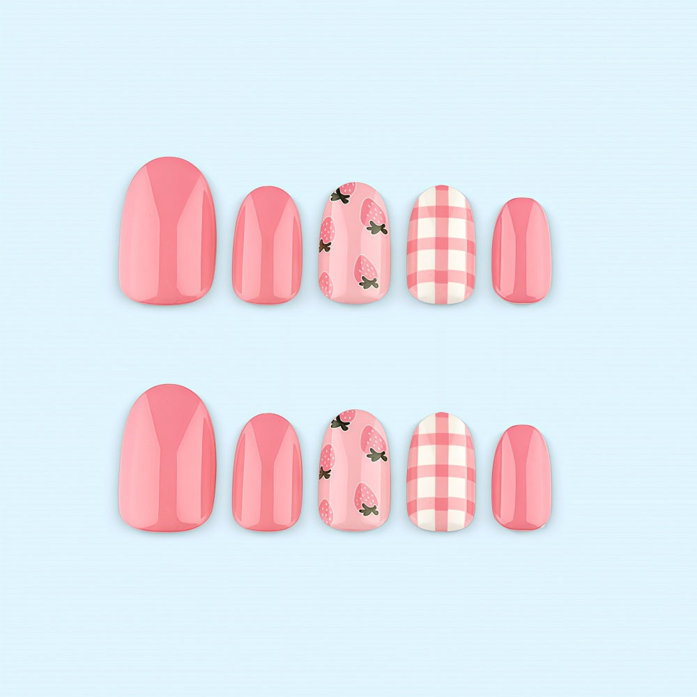 Artificial nails in fresh strawberry design Kalsten