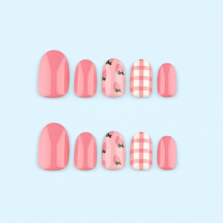 Artificial nails in fresh strawberry design Kalsten