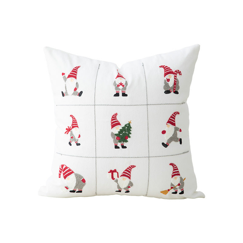 Embroidered Christmas cushion cover with reindeer and pine branch motif Kalsten