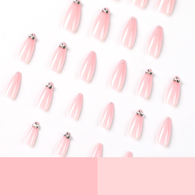 Elegant Nail Art with Glitter and Rhinestone Decorations Kalsten