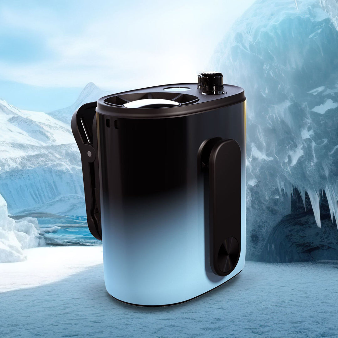 Unisex portable personal evaporative air cooler with ice compartment, USB charging function and clampable stand Kalsten