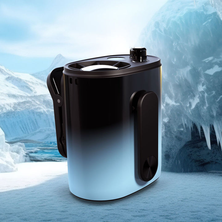 Unisex portable personal evaporative air cooler with ice compartment, USB charging function and clampable stand Kalsten