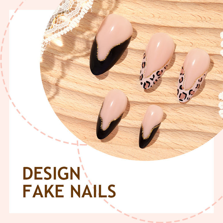 Artificial nail set with glamorous leopard design Kalsten