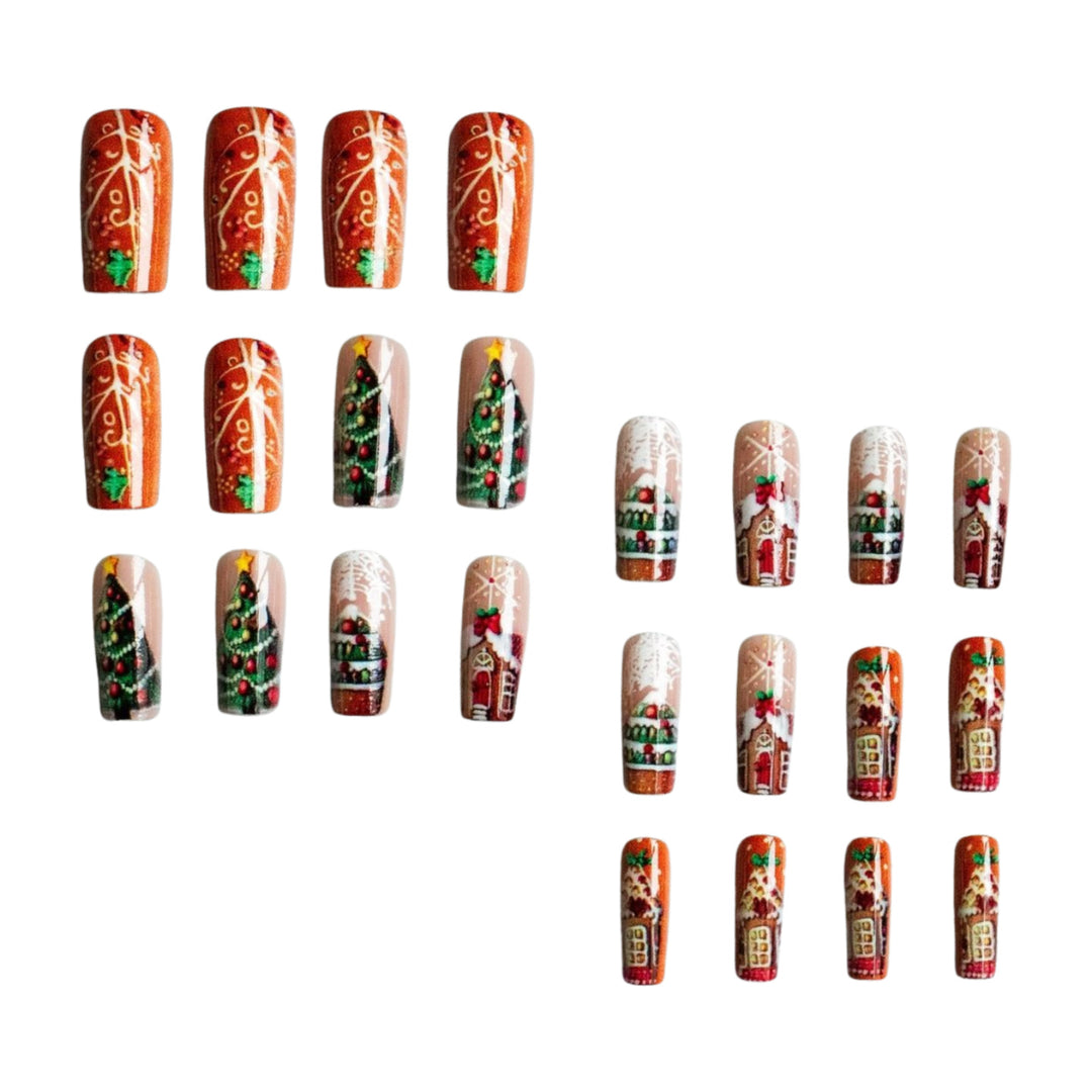 Festive Gingerbread-Themed Nail Art Kit