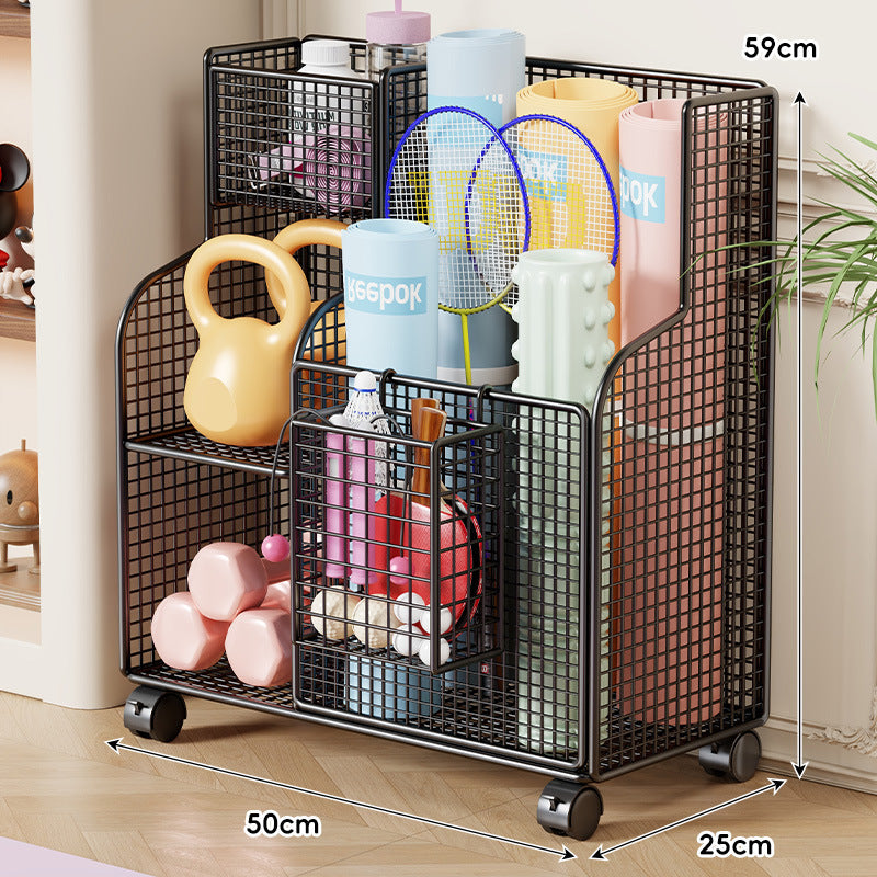 Compact Over-Cabinet Hanging Wire Grid Storage Basket with Dual Hooks