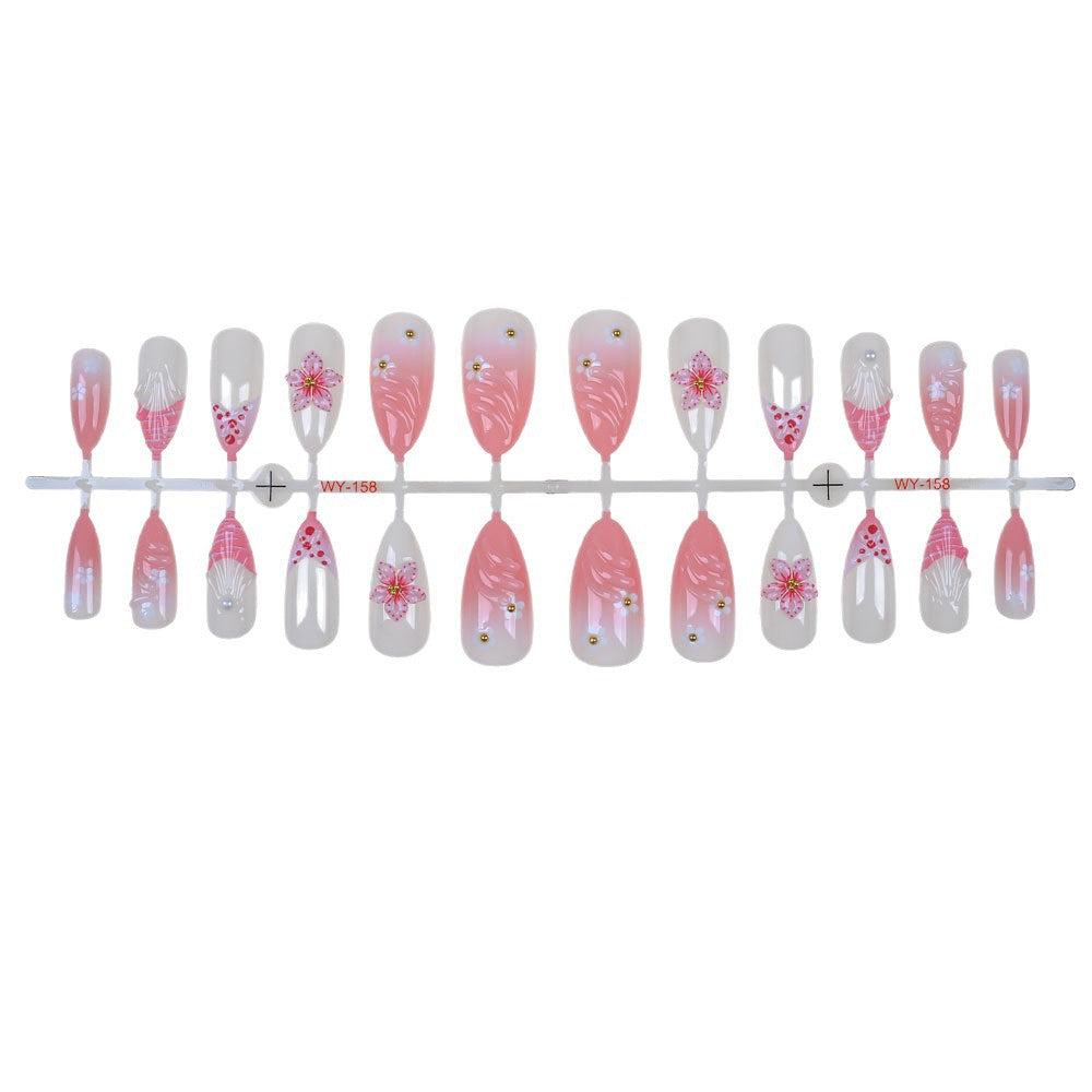 Artistic Floral Press-On Nail Set Kalsten