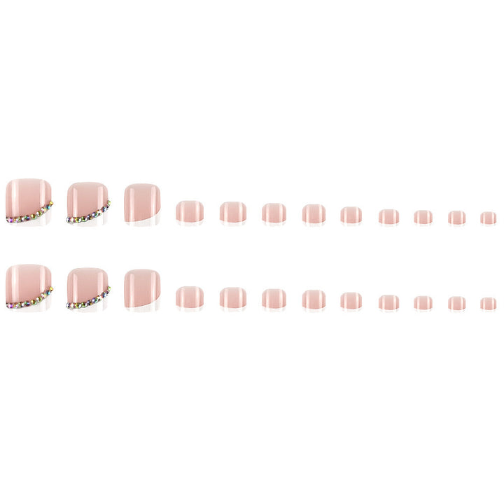 Nail art set with elegant French tips and glitter accents Kalsten