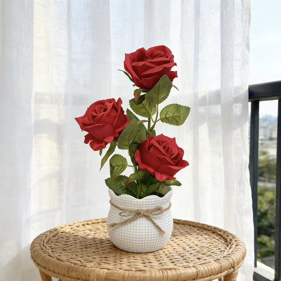 Elegant Faux Floral Rose Arrangement for Home Decor