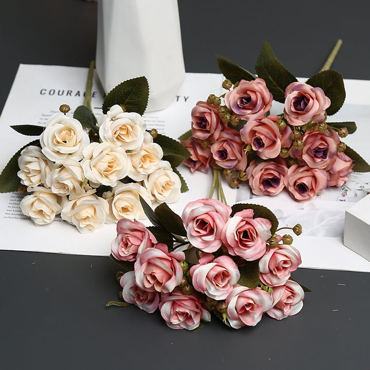 Decorative Silk Rose Bouquet for Home Decor