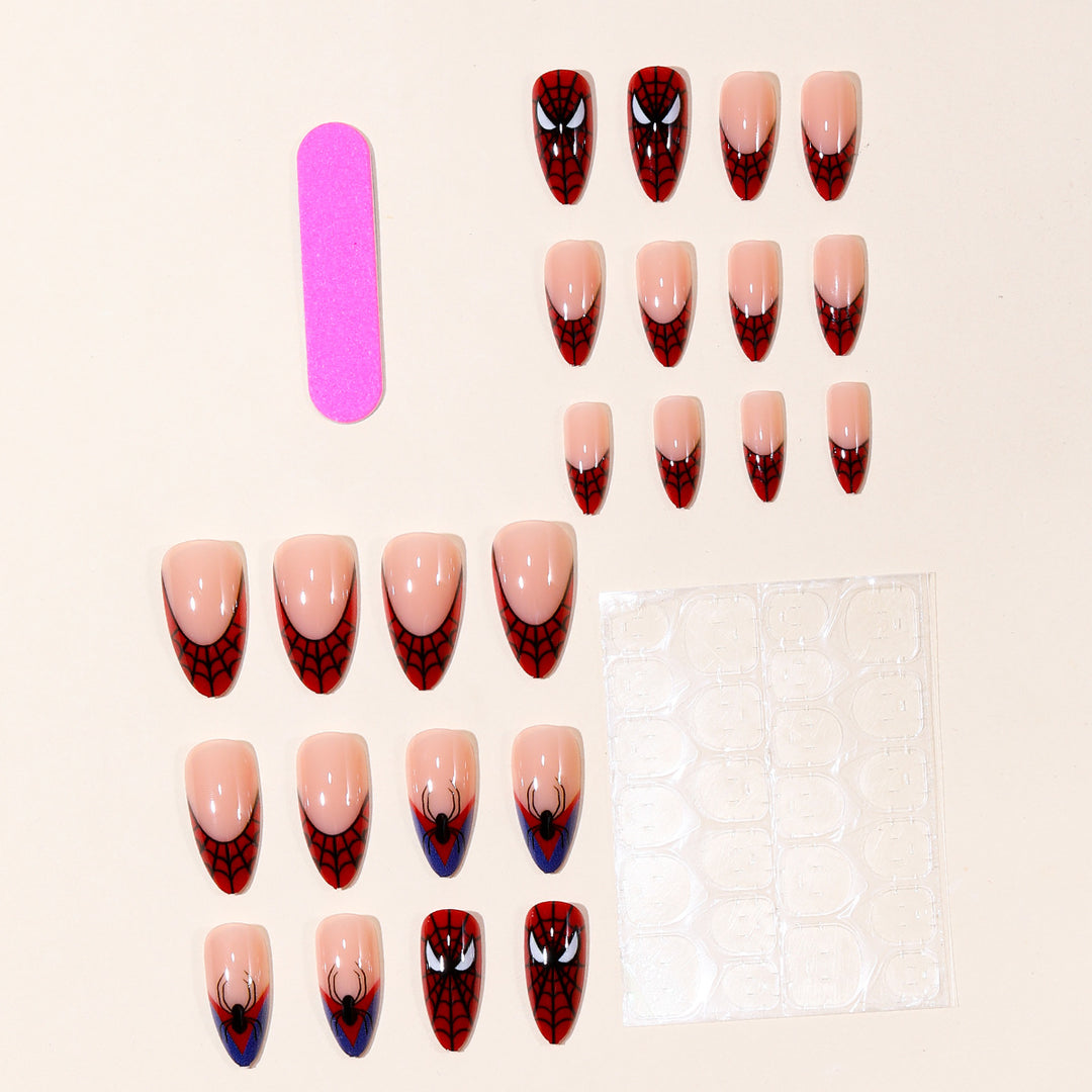 Spider-Man Inspired Stiletto Nail Art Kalsten