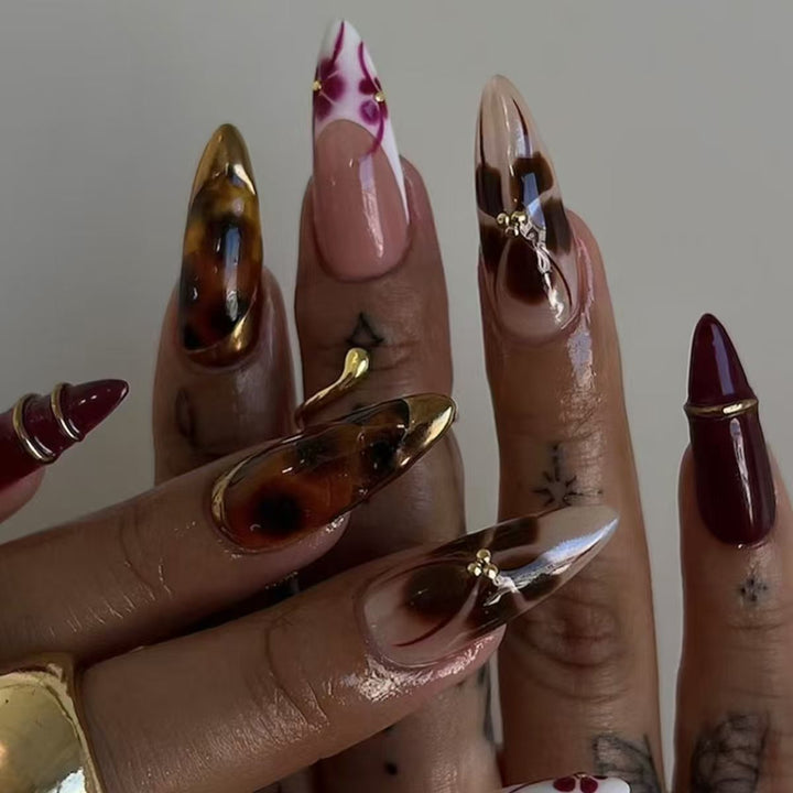 Artistic Long Stiletto Press-On Nail Extensions Kalsten