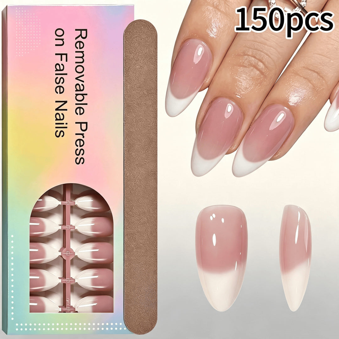 Elegant Gradient French Tip Press-On Nails Kalsten