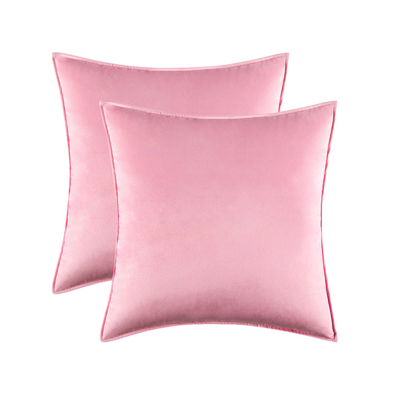 Plush Velvet Square Decorative Pillow Cover Pair with Knife-Edge Seam and Hidden Zipper