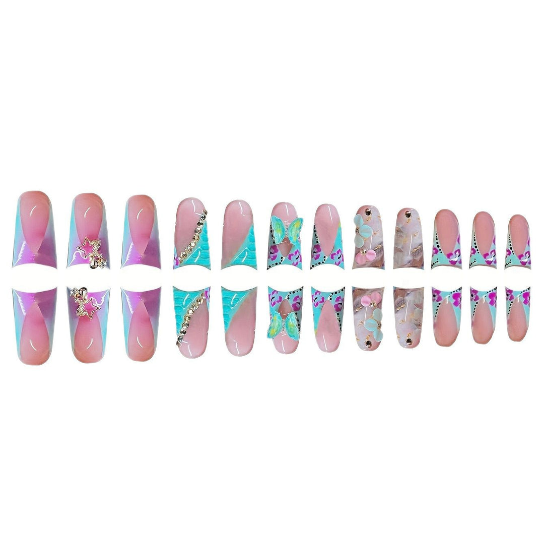 Artistic 3D Floral Press-On Nail Art Kalsten