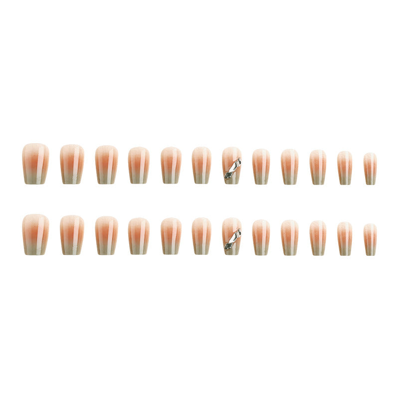 Artificial nail set with elegant ombre design and sparkling applications Kalsten