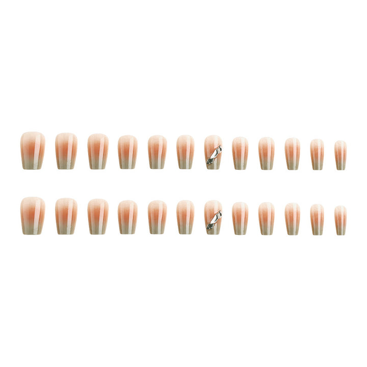 Artificial nail set with elegant ombre design and sparkling applications Kalsten
