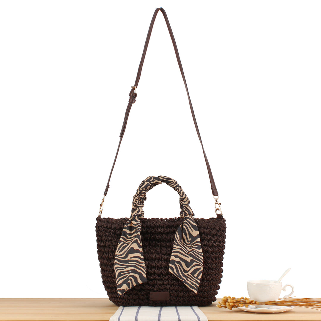 Braided shoulder bag with fashionable scarf detail Kalsten