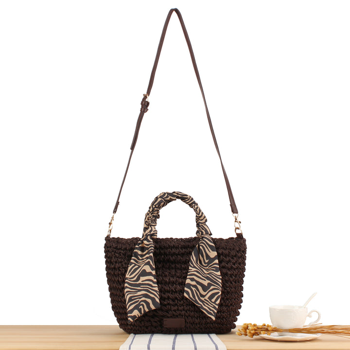 Braided shoulder bag with fashionable scarf detail Kalsten